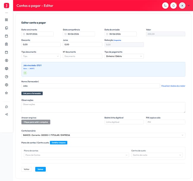 Módulo financeiro integrado ao orçamento no JobbLive - Imagem 2